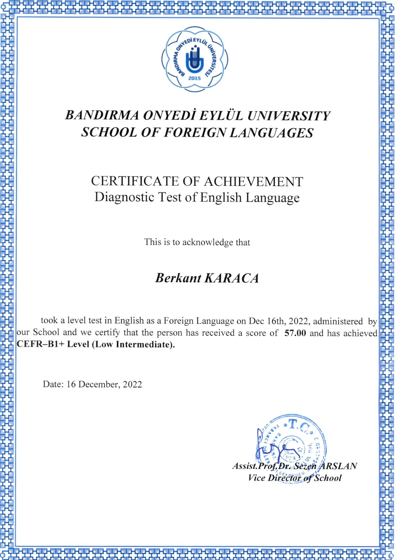Certificate